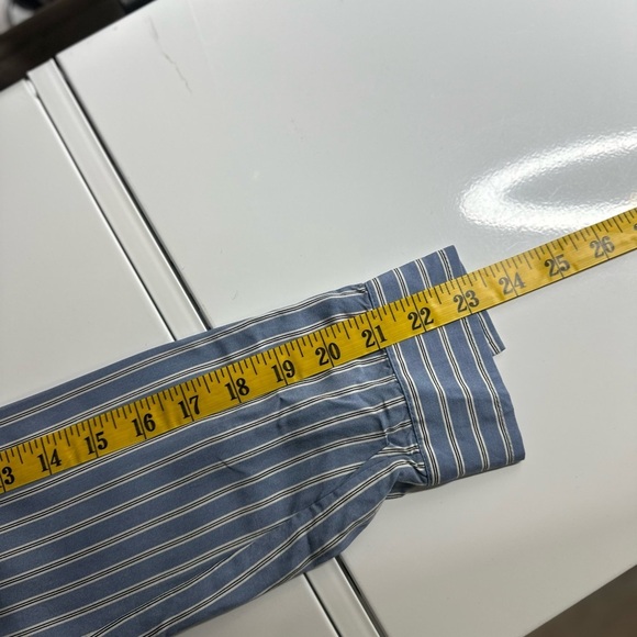 J. Jill Women’s Striped Print Long Sleeve Button-Down Shirt Blue Sz XS - Picture 10 of 11